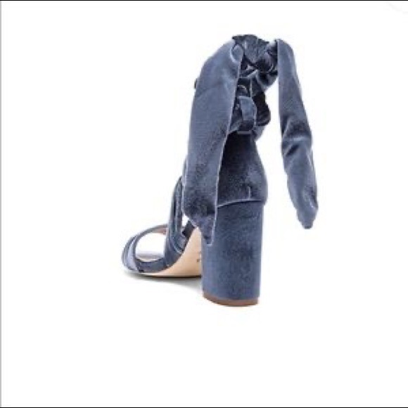 Raye Mia Velvet Blue Strappy Lace Up Heels - Picture 13 of 13